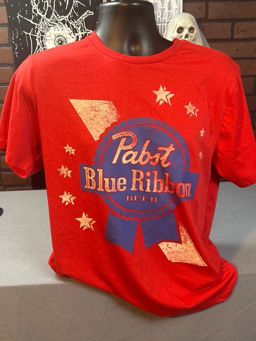 Hanes Red Pabst Blue Ribbon Graphic Tee